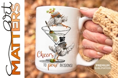 Chickadees Martini Cheers - 300 DPI - Hand Painted Product Image 2