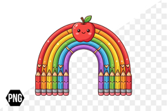 Watercolor Kawaii Back to School Png Clipart Product Image 1