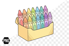 Watercolor Kawaii Back to School Png Clipart Product Image 1