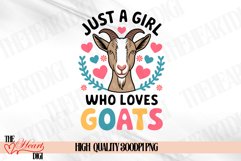 Just a Girl who Loves Goats Sublimation PNG, Goat Lover PNG Product Image 1