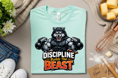 Discipline Builds The Beast Wolf Gym Motivation Workout PNG Product Image 2