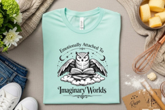 Emotionally Attached To Imaginary Worlds Owl Reading Book Product Image 2