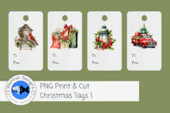Print and Cut PNG Christmas Tags Product Image 6