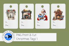 Print and Cut PNG Christmas Tags Product Image 5