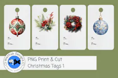 Print and Cut PNG Christmas Tags Product Image 4