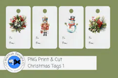 Print and Cut PNG Christmas Tags Product Image 3