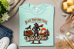 Blaze Your Own Trail Wild &amp; Free Cowgirl Spirit PNG Product Image 4