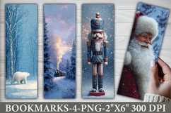 Blue Christmas Printable Bookmarks Product Image 1