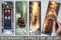 Gold Christmas Printable Bookmarks Product Image 1