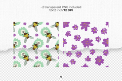 Rustic Chalk Floral and Honeybee Patterns Product Image 5