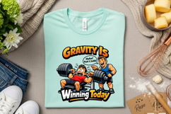 Gravity Is Winning Today Funny Gym Bench Press Workout PNG Product Image 3