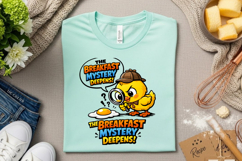 The Breakfast Mystery Deepens Funny Detective Chick Cartoon Product Image 3