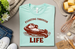 Floating Through Life Funny Otter Vintage Humor Relaxed Product Image 4