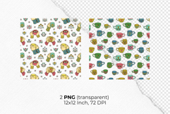 Scandi Coffee Cups in Hands Seamless Patterns Vector Product Image 6