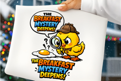 The Breakfast Mystery Deepens Funny Detective Chick Cartoon Product Image 7
