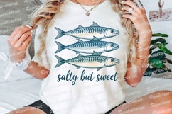Three Mackerel Fish Illustration with Salty Sublimation PNG Product Image 2