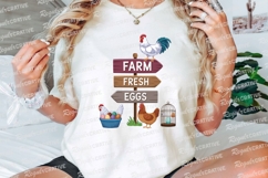 Farm Fresh Eggs Cartoon Rooster Chicken Sublimation PNG Product Image 3