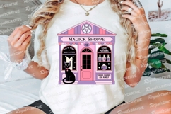 Magick Shoppe Illustration with Black Cat Sublimation PNG Product Image 3