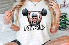 Cartoon Bodybuilder Lifting Barbell Sublimation PNG Product Image 3
