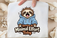 Operating At Minimal Effort Today Sloth PNG, Funny Lazy Product Image 3