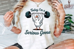 Goose Lifting Barbell Design Weightlifting Sublimation PNG Product Image 3