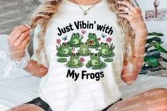 Cartoon Frogs Hanging Out On Lily Pads Sublimation PNG Product Image 3