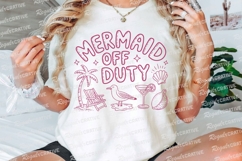 Pink Mermaid Off Duty Beach Vacation Sublimation PNG Product Image 2