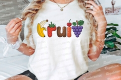 Cartoon Fruit Word With Banana Strawberry Sublimation PNG Product Image 3
