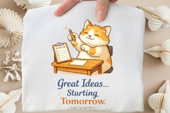 Great Ideas Starting Tomorrow PNG, Funny Cat Procrastination Product Image 4