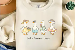 Just a Summer Goose Cute Floral Goose PNG Design Product Image 4
