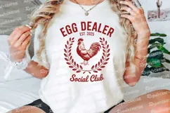 Egg Dealer Social Club Rooster Illustration Sublimation PNG Product Image 3