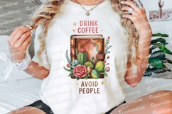 Drink Coffee Book With Succulents Sublimation PNG Product Image 2