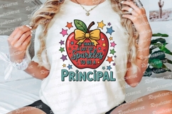 Principal Sparkles Apple Design Back To Sublimation PNG Product Image 3