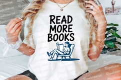 Person Reading Books with Text Read More Sublimation PNG Product Image 3