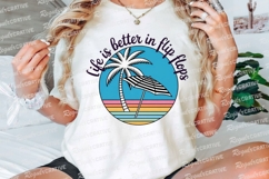 Beach Scene Illustration with Palm Tree Sublimation PNG Product Image 3