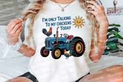 Funny Farm Tractor Chicken Sublimation PNG Product Image 3