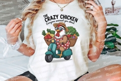 Cartoon Chicken Rides Scooter Delivering Sublimation PNG Product Image 3