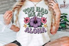 Aloha Floral Design with Text and Hibiscus Sublimation PNG Product Image 3