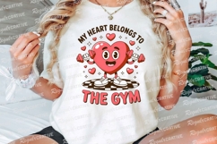 Gym Heart Cartoon Character Fitness Sublimation PNG Product Image 3