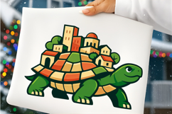 Fantasy Turtle Carrying City Cute Cartoon Turtle Town Product Image 2