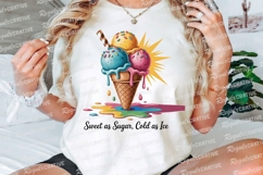 Colorful Ice Cream Cone with Sprinkles and Sublimation PNG Product Image 2