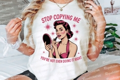 Retro Woman Applying Lipstick with Text Sublimation PNG Product Image 3