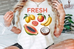 Watercolor Tropical Fruits Composition With Sublimation PNG Product Image 3