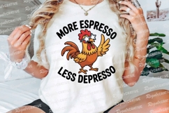 Funny Chicken Cartoon With Espresso Sublimation PNG Product Image 3
