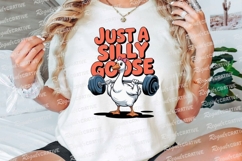 Silly Goose Lifting Weights Cartoon Sublimation PNG Product Image 3