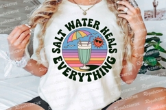 Retro Salt Water Heals Everything Design Sublimation PNG Product Image 2