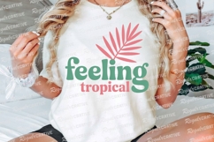 Feeling Tropical Text Design with Palm Leaf Sublimation PNG Product Image 3