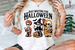 Halloween Skeletons Waiting with Coffee Sublimation PNG Product Image 3