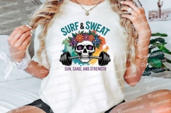 Surf Sweat Skull Flowers Weightlifting Sublimation PNG Product Image 3