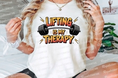 Lifting Is My Therapy Sublimation PNG Product Image 3